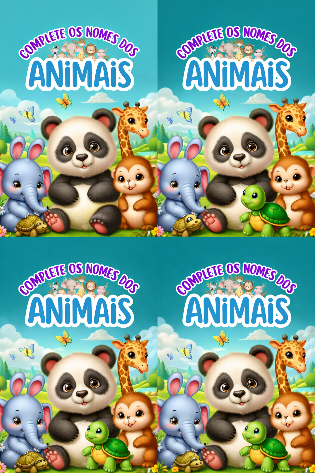Complete os nomes dos animais