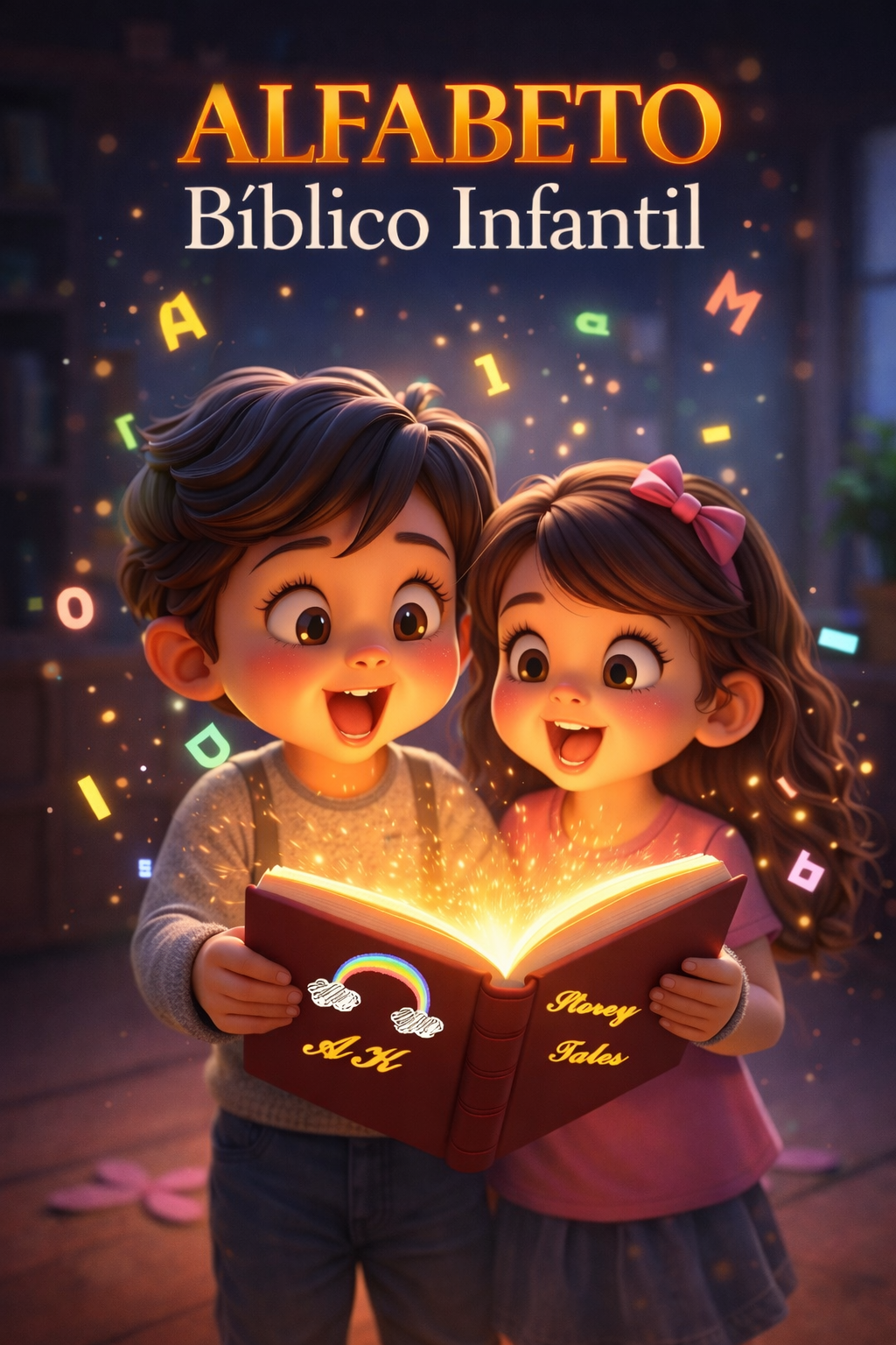 Crianças descobrindo o alfabeto mágico